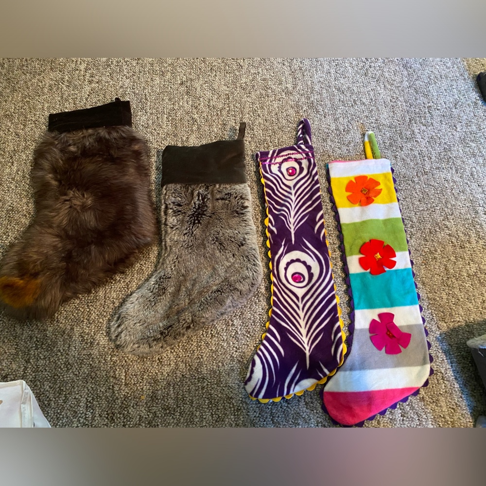 4 pottery barn Christmas stockings